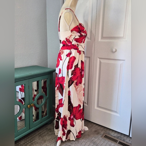 Soma Soft Jersey Twist Bodice Maxi Dress Size Large Built-In Bra - Picture 5 of 12